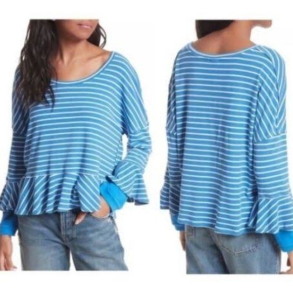 FREE PEOPLE ROYND ABOUT Tee Striped - Picture 6 of 6